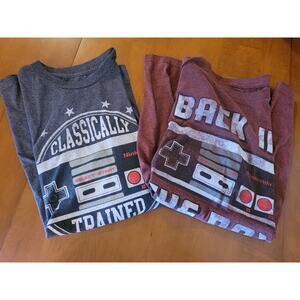 Nintendo NES T-Shirt Lot of 2 - Classically Trained & Back In The Day- Men's S/M